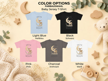 Dream Under The Moon Fawn Baby T-Shirt available color options