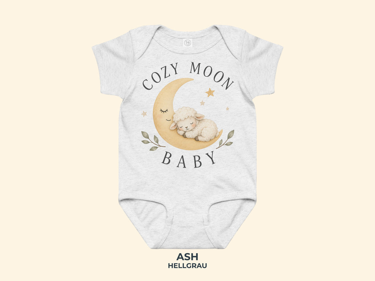 Cozy Moon Baby Lamb Baby Bodysuit in Ash