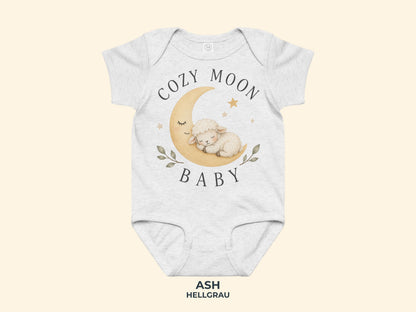 Cozy Moon Baby Lamb Baby Bodysuit in Ash