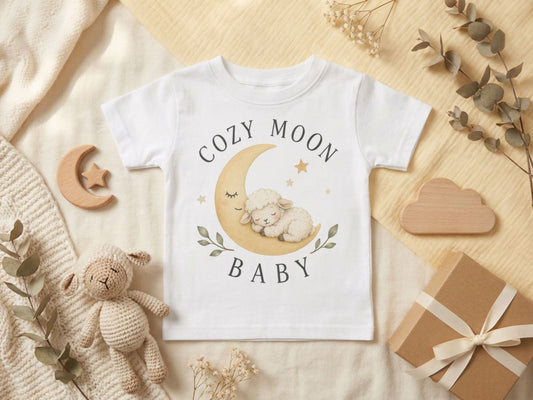 Cozy Moon Baby Lamb Baby T-Shirt – Odd Hour Supply nursery collection
