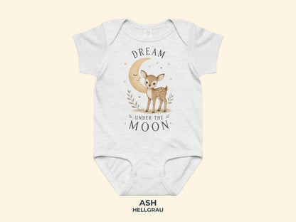 Dream Under The Moon Fawn Baby Bodysuit in Ash