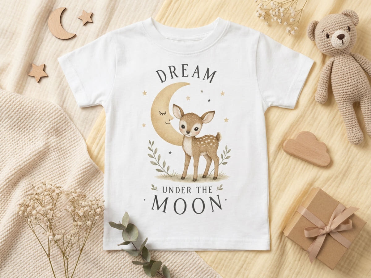 Dream Under The Moon Fawn Baby T-Shirt – Odd Hour Supply nursery collection