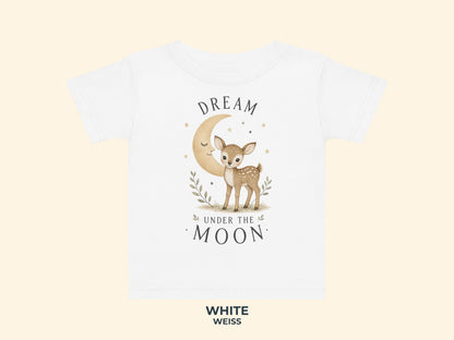 Dream Under The Moon Fawn Baby T-Shirt in White