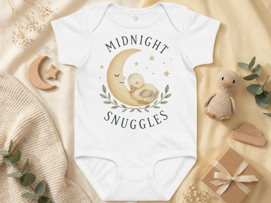 Midnight Snuggles Chick Baby Bodysuit – Odd Hour Supply nursery collection, front view
