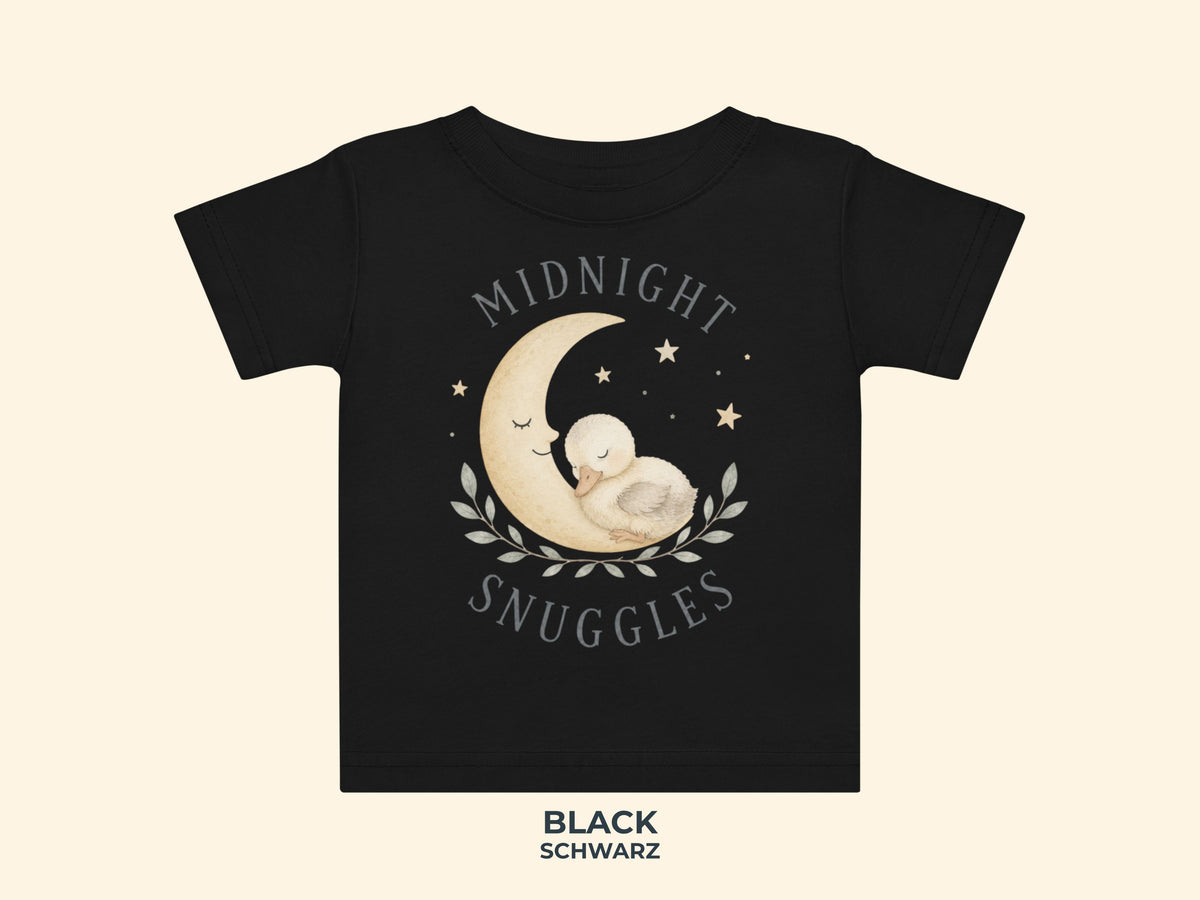 Midnight Snuggles Chick Baby T-Shirt in Black