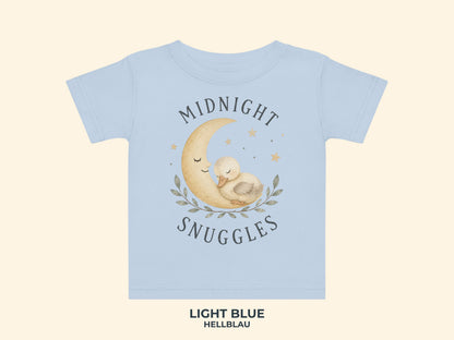 Midnight Snuggles Chick Baby T-Shirt in Light Blue