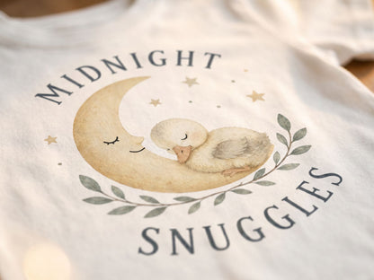 Midnight Snuggles Chick Baby T-Shirt fabric close-up detail