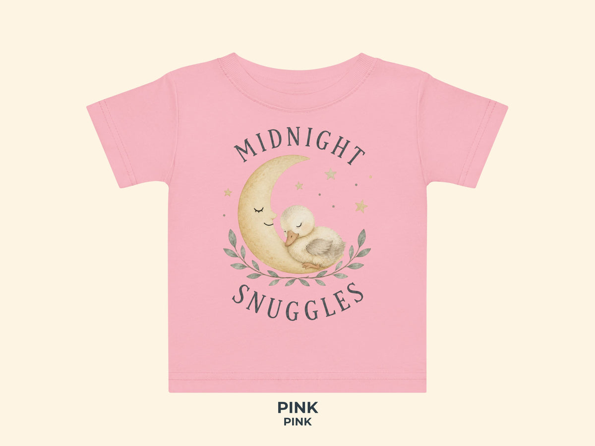 Midnight Snuggles Chick Baby T-Shirt in Pink