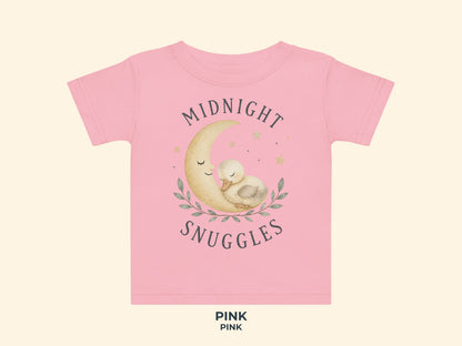Midnight Snuggles Chick Baby T-Shirt in Pink