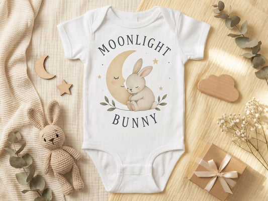 Moonlight Bunny Baby Bodysuit – Odd Hour Supply nursery collection