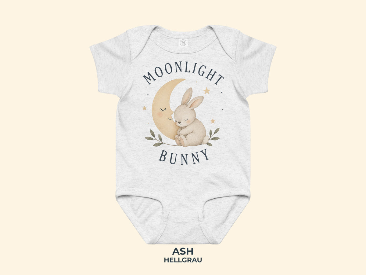 Moonlight Bunny Baby Bodysuit in Ash
