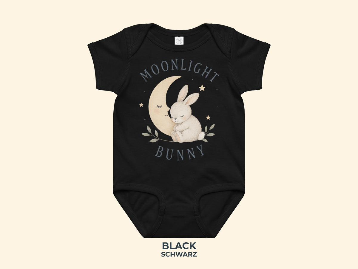 Moonlight Bunny Baby Bodysuit in Black