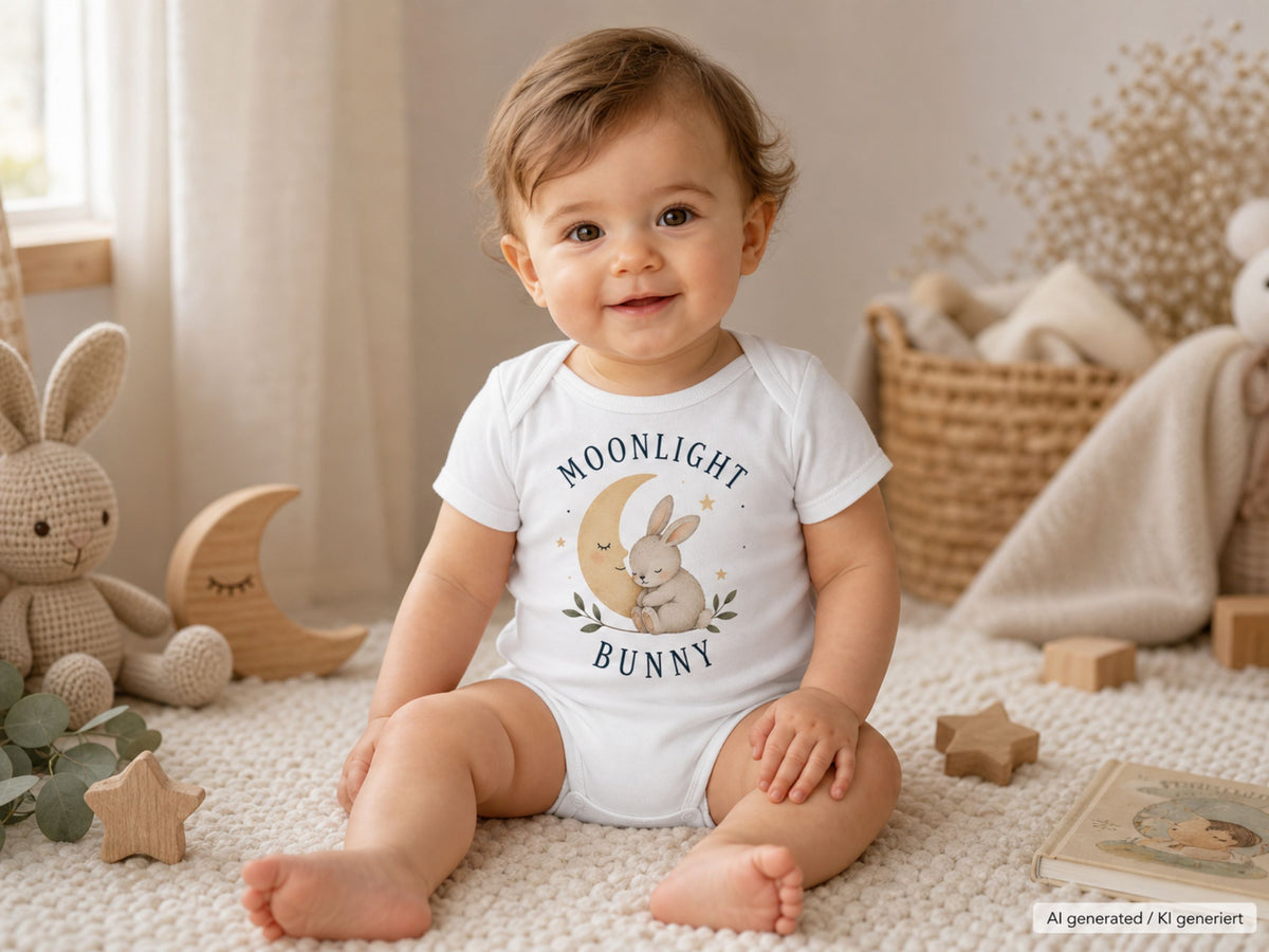 Moonlight Bunny Baby Bodysuit lifestyle photo