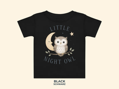 Little Night Owl Baby T-Shirt in Black