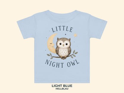 Little Night Owl Baby T-Shirt in Light Blue