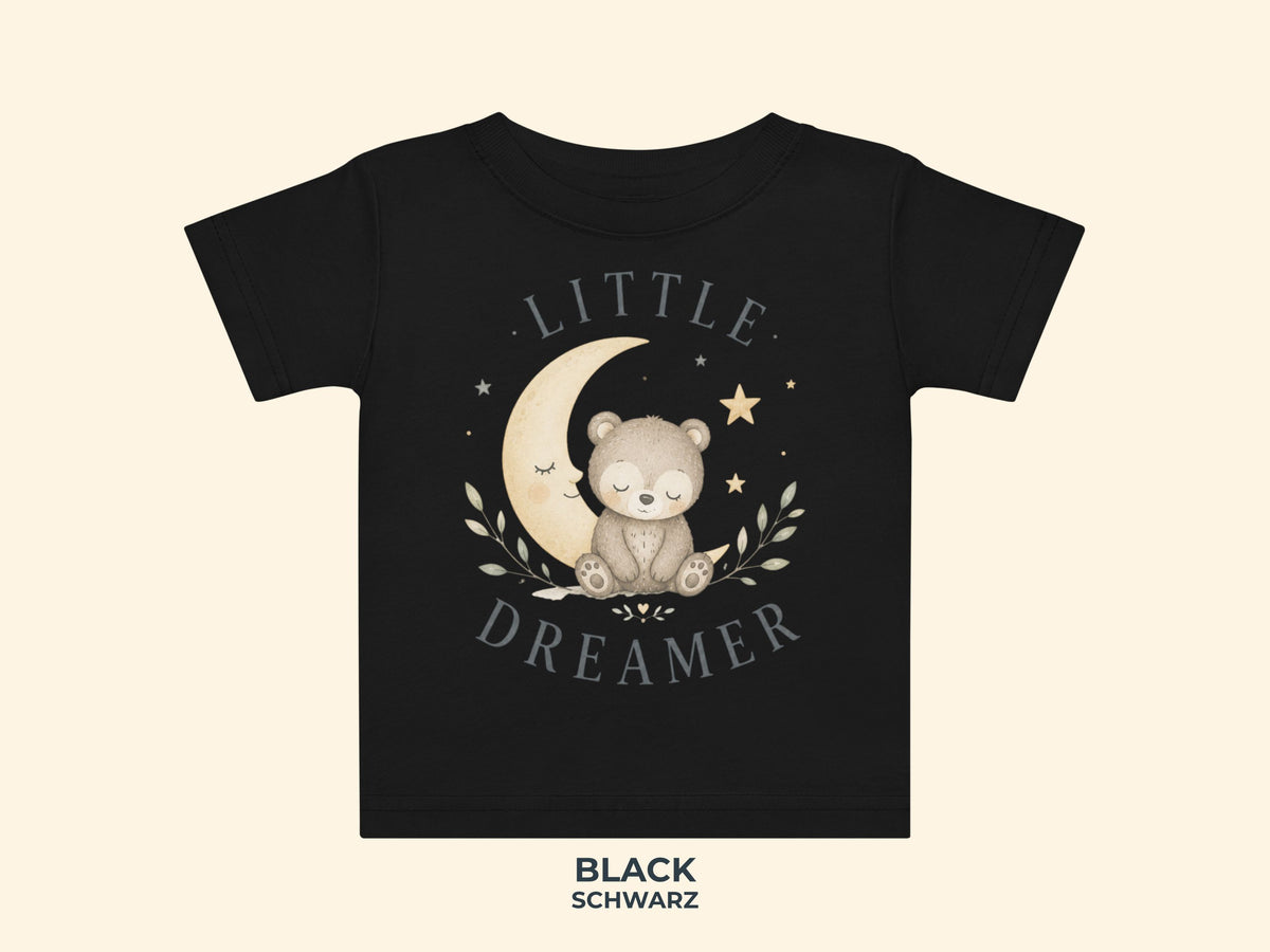 Little Dreamer Teddy Baby T-Shirt in Black