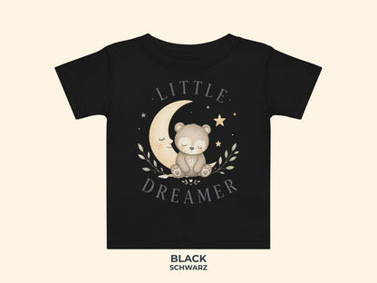 Little Dreamer Teddy Baby T-Shirt in Black