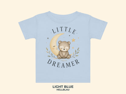 Little Dreamer Teddy Baby T-Shirt in Light Blue