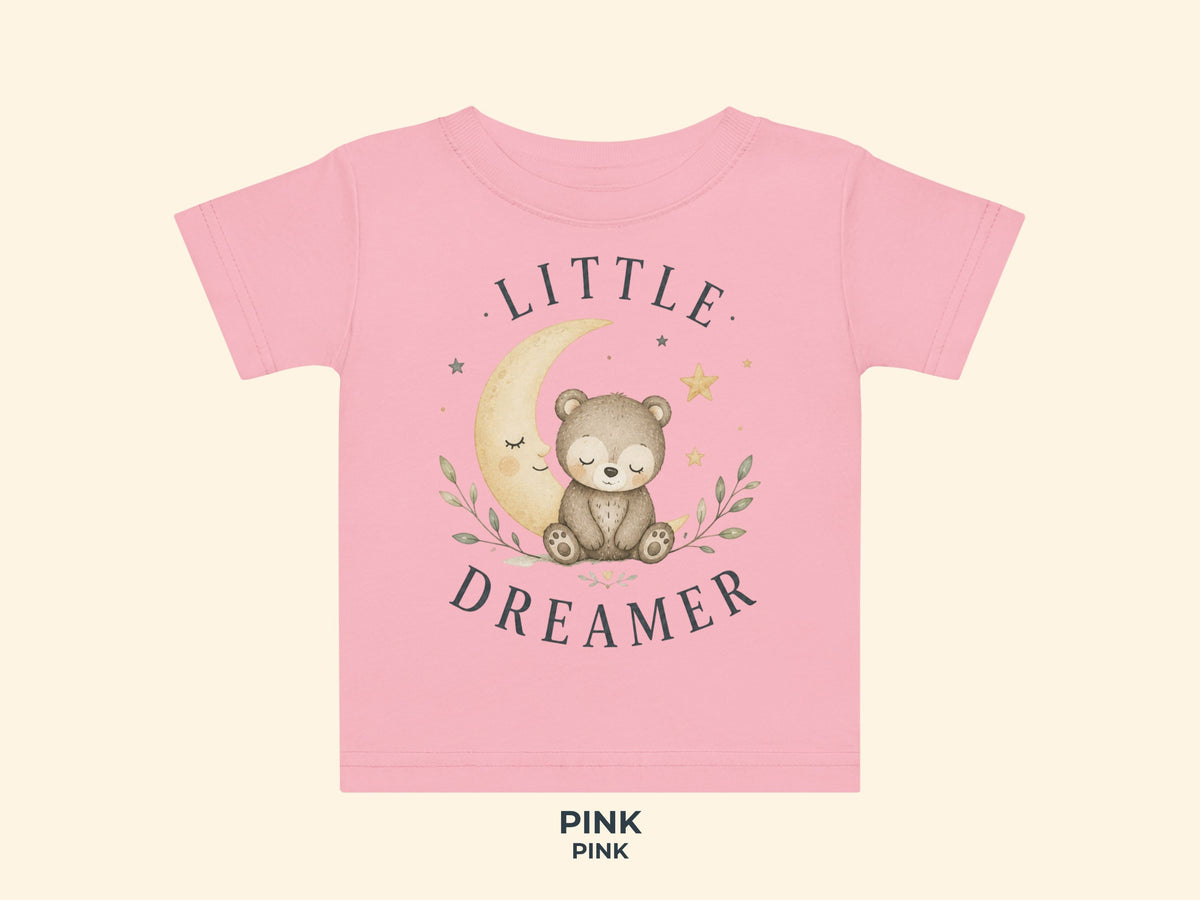 Little Dreamer Teddy Baby T-Shirt in Pink