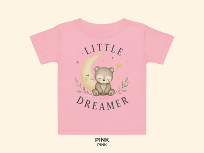 Little Dreamer Teddy Baby T-Shirt in Pink