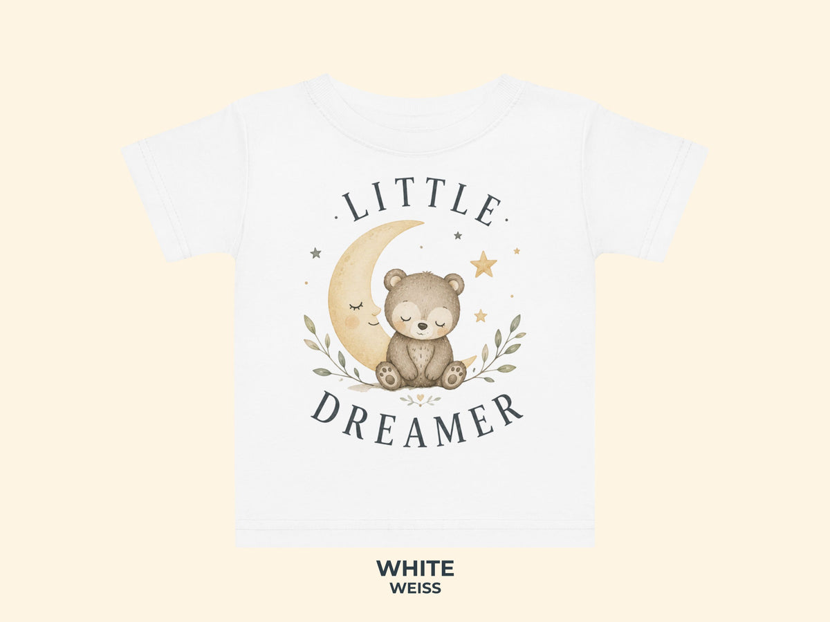 Little Dreamer Teddy Baby T-Shirt in White