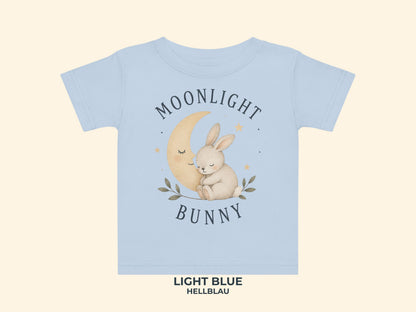 Moonlight Bunny Baby T-Shirt in Light Blue