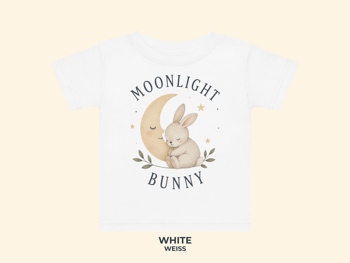 Moonlight Bunny Baby T-Shirt in White