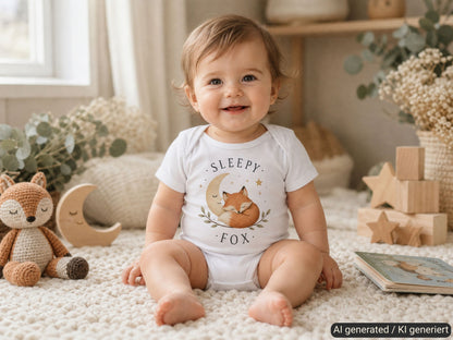 Sleepy Fox Baby Bodysuit lifestyle photo