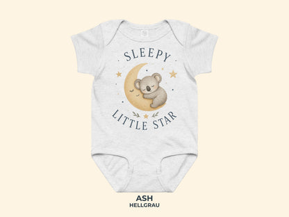 Sleepy Little Star Koala Baby Bodysuit in Ash