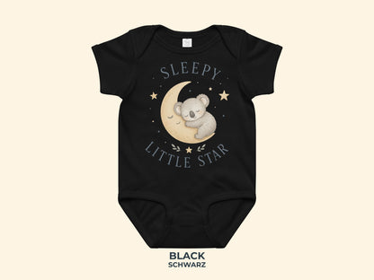 Sleepy Little Star Koala Baby Bodysuit in Black