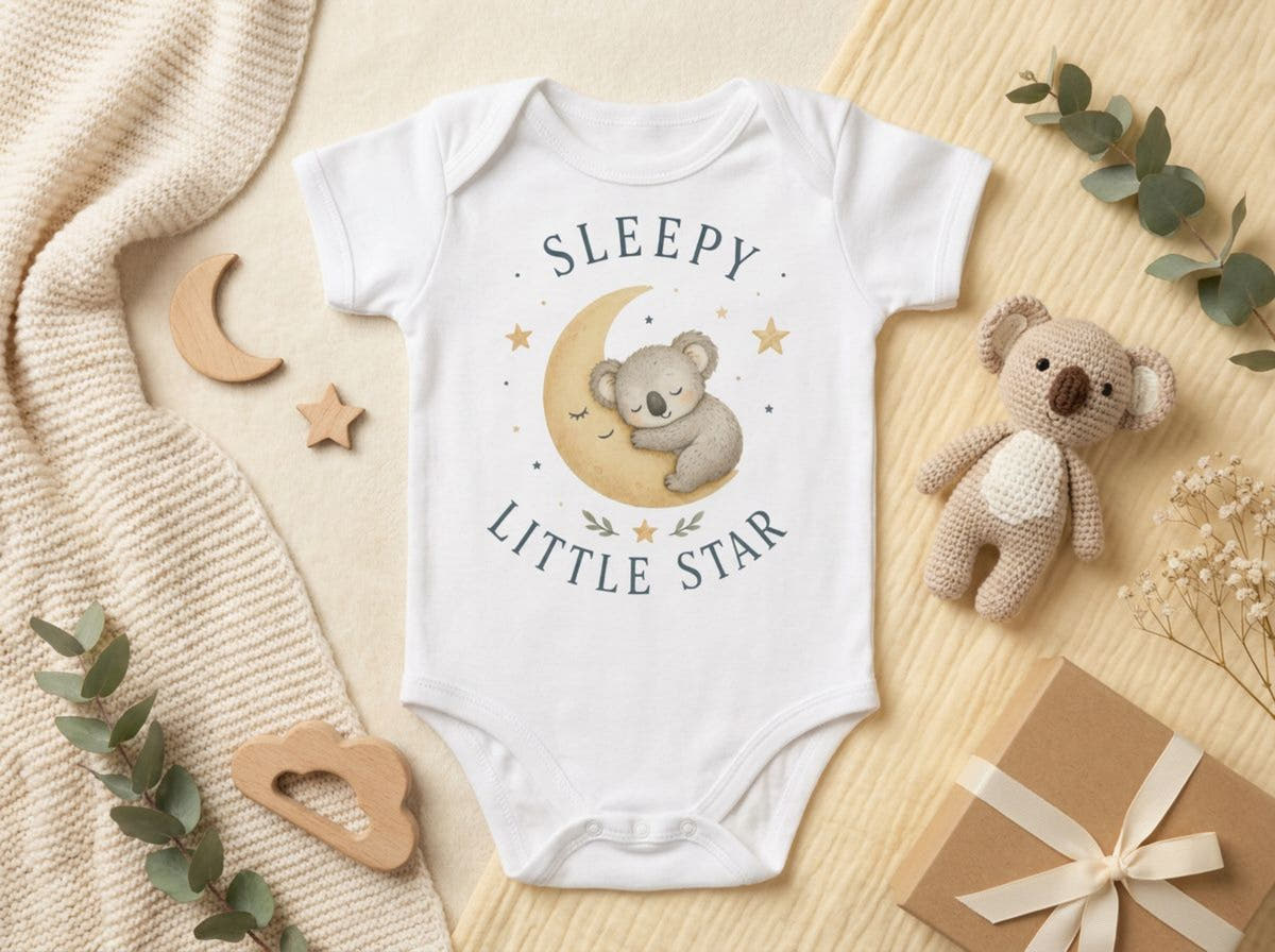 Sleepy Little Star Koala Baby Bodysuit – Odd Hour Supply nursery collection