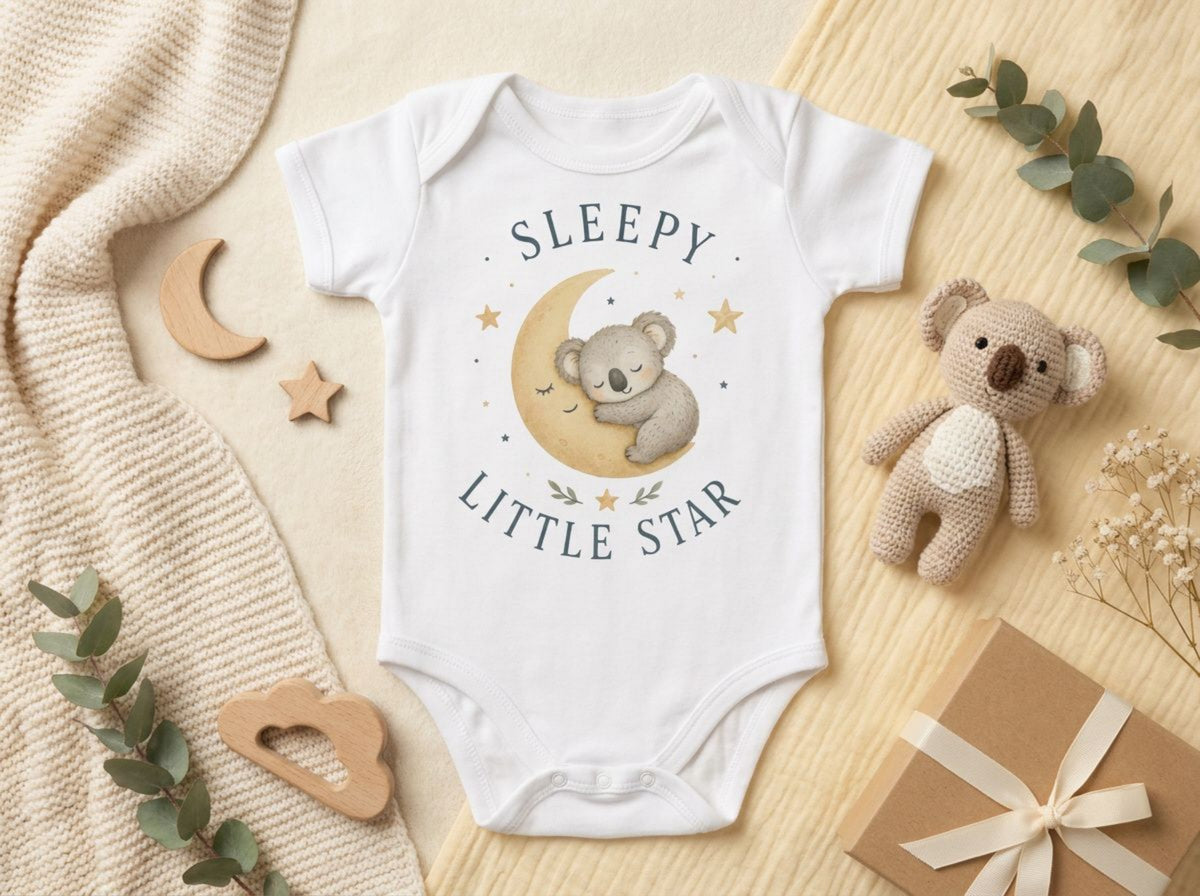 Sleepy Little Star Koala Baby Bodysuit – Odd Hour Supply nursery collection