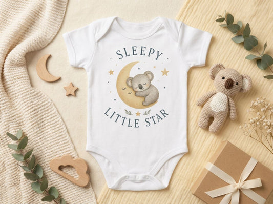 Sleepy Little Star Koala Baby Bodysuit – Odd Hour Supply nursery collection