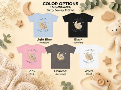 Sleepy Little Star Koala Baby T-Shirt available color options