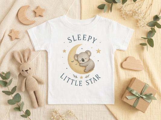 Sleepy Little Star Koala Baby T-Shirt – Odd Hour Supply nursery collection