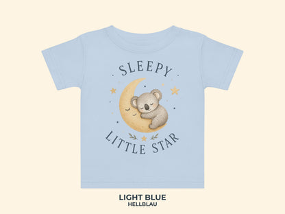 Sleepy Little Star Koala Baby T-Shirt in Light Blue