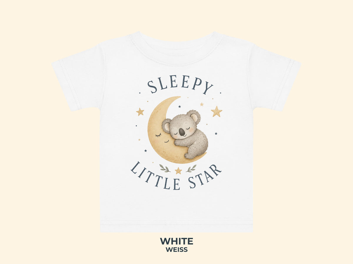 Sleepy Little Star Koala Baby T-Shirt in White