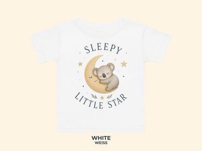Sleepy Little Star Koala Baby T-Shirt in White