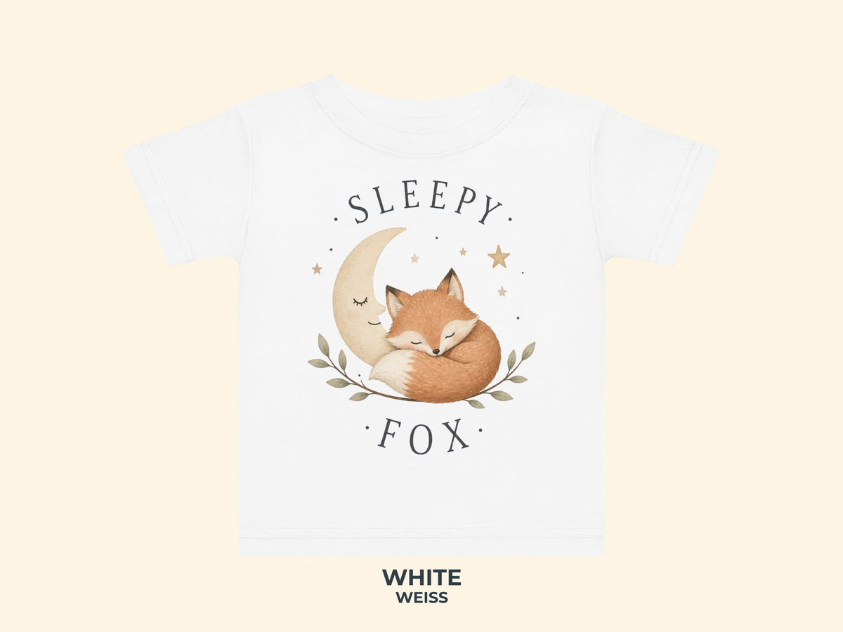 Sleepy Fox Baby T-Shirt in White