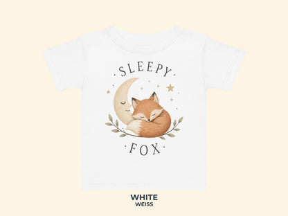 Sleepy Fox Baby T-Shirt in White