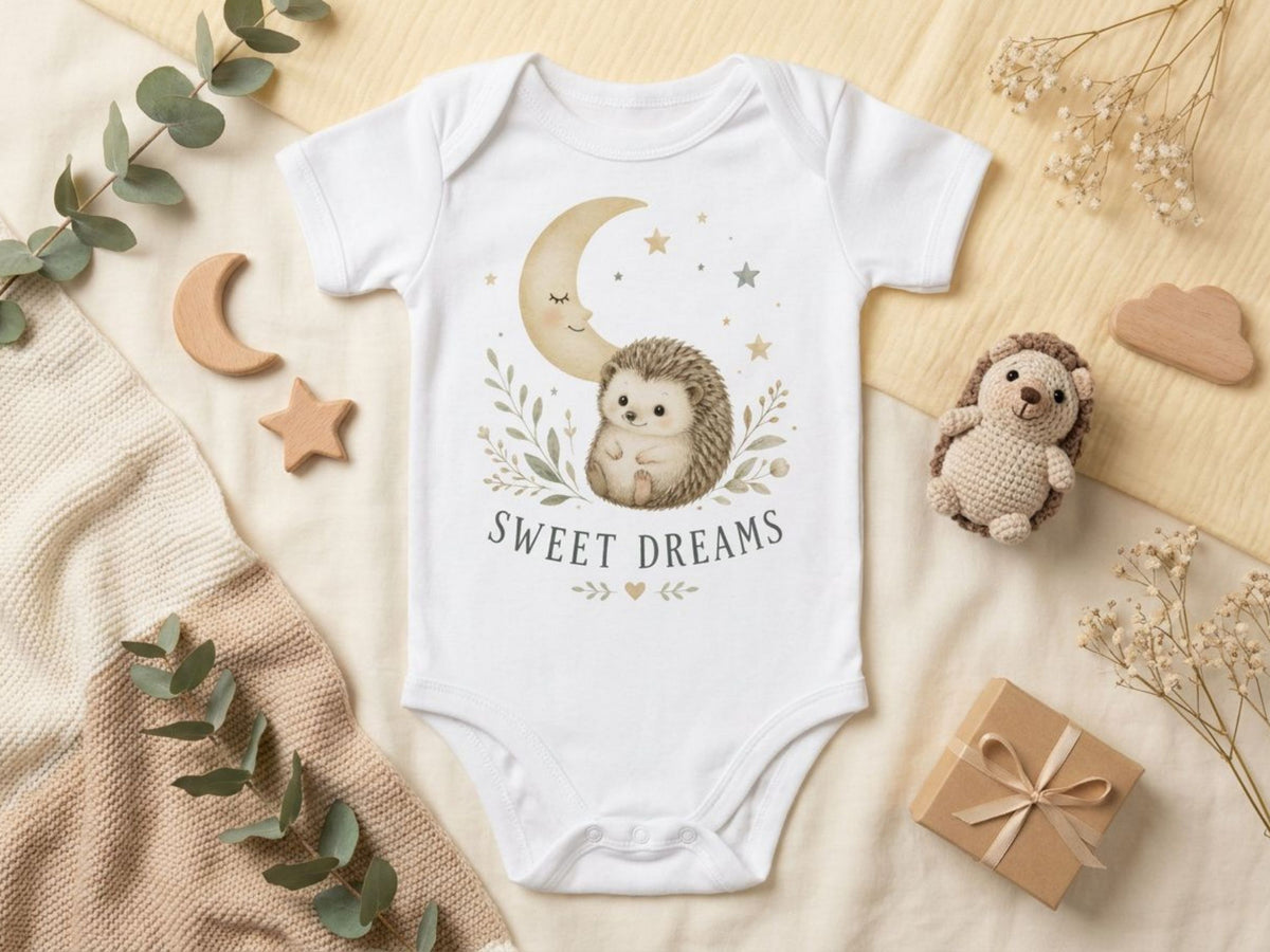Sweet Dreams Hedgehog Baby Bodysuit – Odd Hour Supply nursery collection