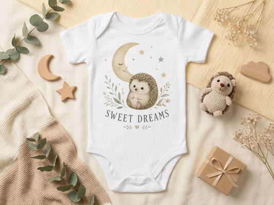 Sweet Dreams Hedgehog Baby Bodysuit – Odd Hour Supply nursery collection