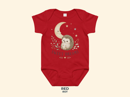Sweet Dreams Hedgehog Baby Bodysuit in Red