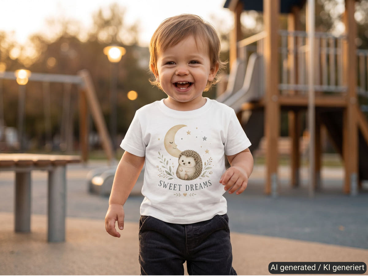 Sweet Dreams Hedgehog Baby T-Shirt lifestyle photo