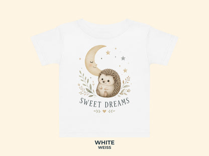 Sweet Dreams Hedgehog Baby T-Shirt in White
