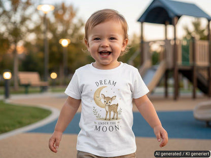 Dream Under The Moon Fawn Baby T-Shirt lifestyle photo